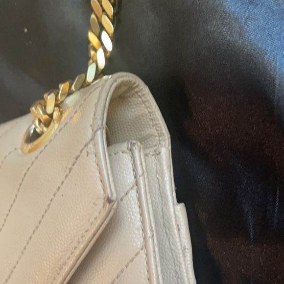 YSL Grain De Poudre Large Matelasse Chevron Satchel - Picture 15 of 17